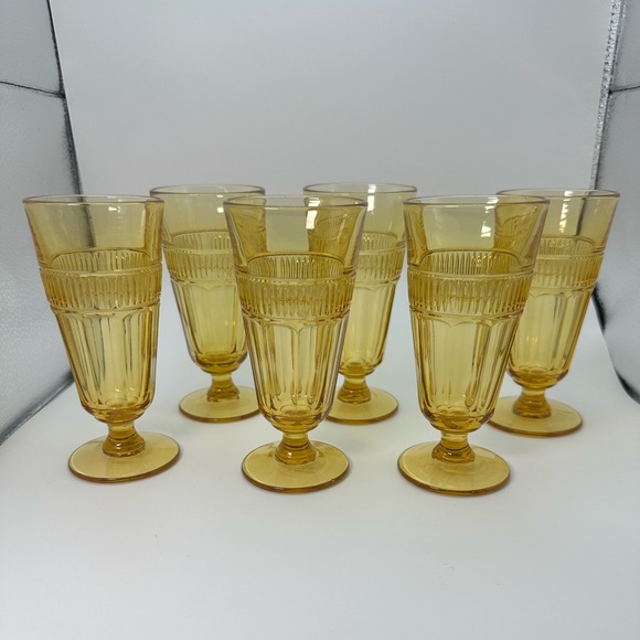 Waterford Amber by DUNCAN & MILLER. Set of 6 cordial glasses. 1940’s. - Picture 1 of 5